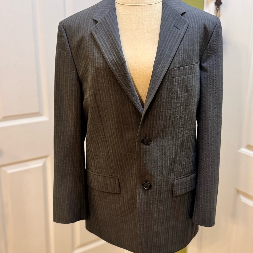 Theory Men's Gray Pinstripe Blazer